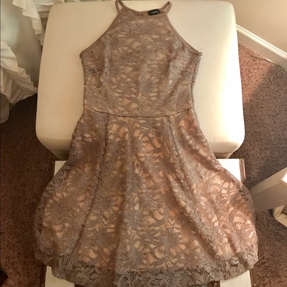 Glitter lace formal dress
