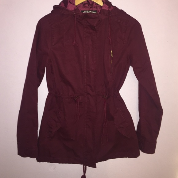 maroon utility jacket