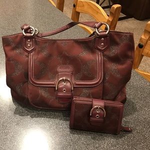 Authentic Coach purse with matching wallet!
