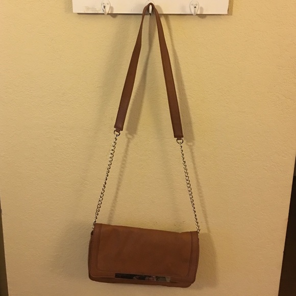 Brown Faux Leather Shoulder/Clutch Bag