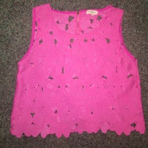 Pink Floral Cut Out Tank