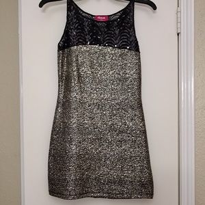 Sequin and foil bodycon dress