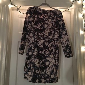 Navy floral work dress Zara