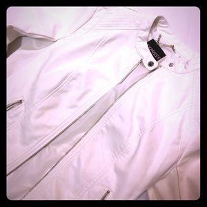 Faux white leather Express jacket
