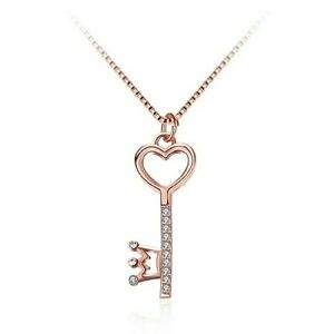 Rose Gold Key Heart Necklace