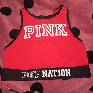 Pink sports bra