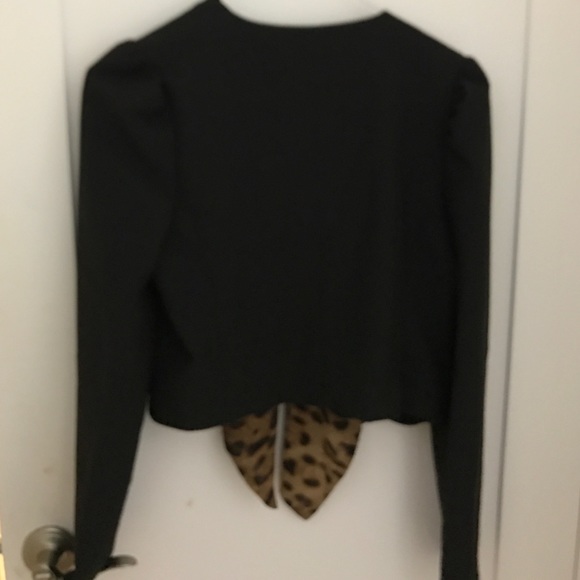 Drape front Leopard print blazer - Picture 3 of 3