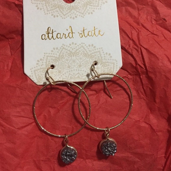 Altar'd State Dangle Grey Stone Earrings