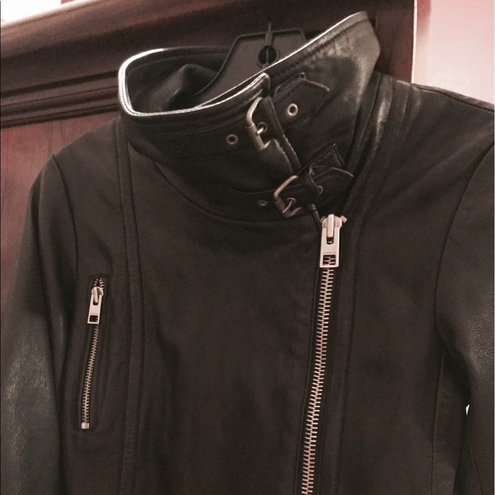 AllSaints Cargo Leather Jacket - Picture 3 of 4