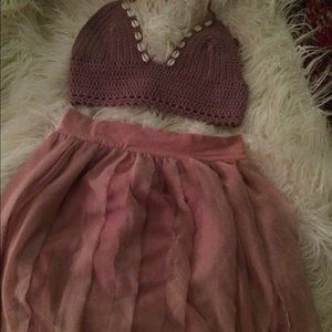 Blush pink fairy mini skirt