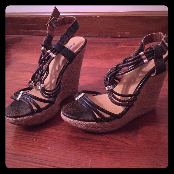 Brown Strappy Wedges