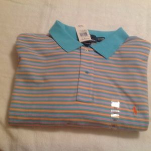 Blue, Orange, White, Fuchsia, Polo Shirt. 3XLT.