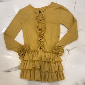 New Mustard ruffle top. Size XS