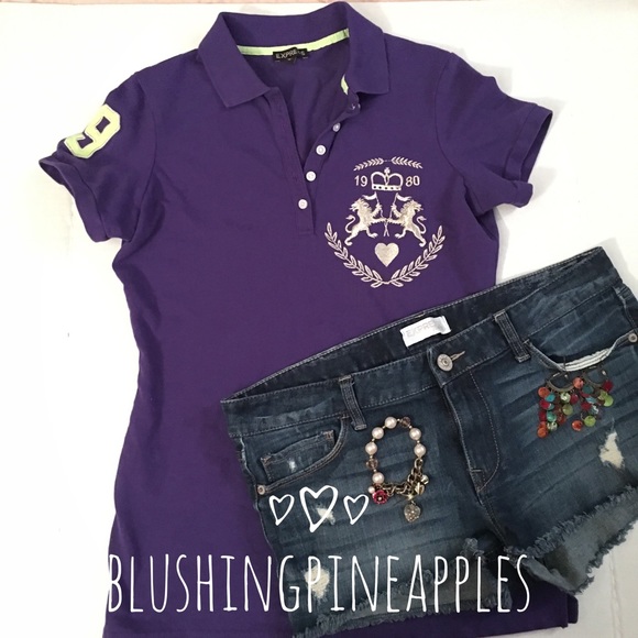 Express Tops - Express Purple Polo Shirt