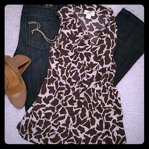 Loft button down sleeveless blouse