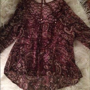 Hippie paisley tassel blouse