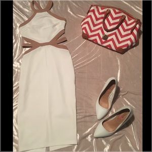 Closet closing*White midi dress with side cut outs