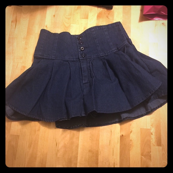 denim skirt-shorts