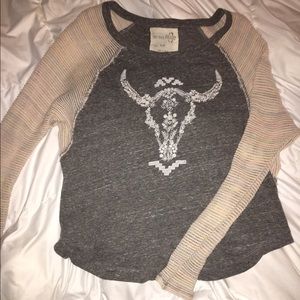 free people longhorn skull long sleeve