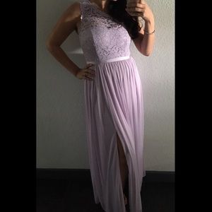 Davids Bridal One Shoulder Lace Bridesmaids Dress