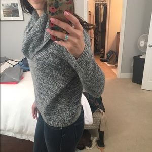 Comfy Grey Sweater with Cowl Neck