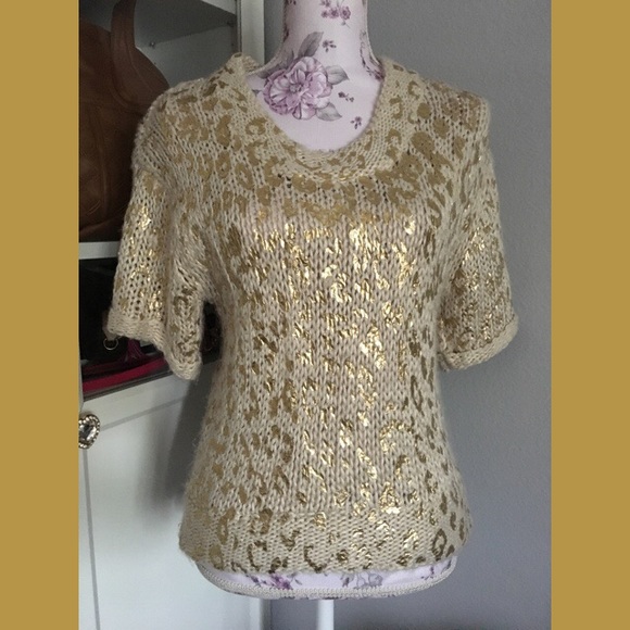 Gold Cheetah Print Sweater