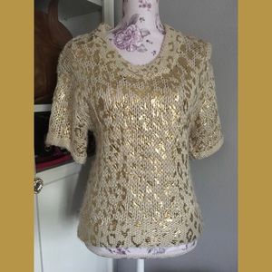Gold Cheetah Print Sweater