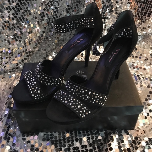 Nina Shoes - Strappy Black Heels