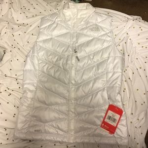 White north face bubble vest!
