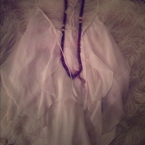 Sheer boho tassel tank top