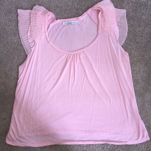 Pink ruffle sleeve shirt