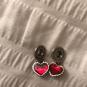 Mother & daughter heart pandora charm
