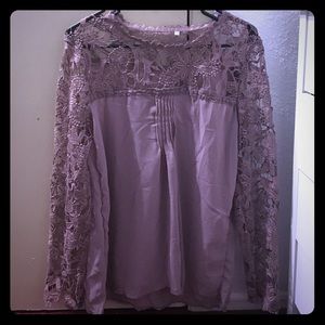 Long lace sleeves top