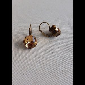 Topaz Swarovski Crystal Earrings/ Brass