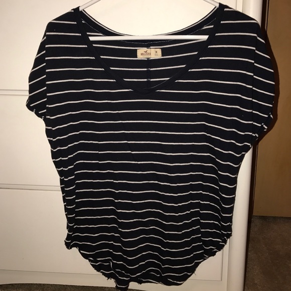blue and white stripe hollister shirt