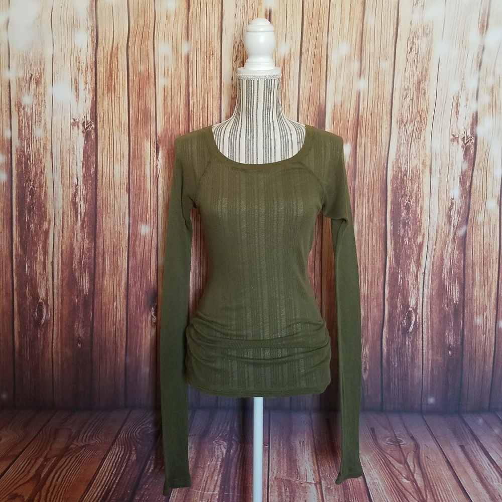 Blue Tattoo ▪ L/S Olive Green Mesh Top