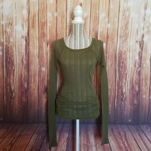 Blue Tattoo ▪ L/S Olive Green Mesh Top