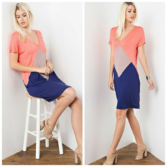 BUY 1, GET 1 FREE! Color block dress - Picture 3 of 3