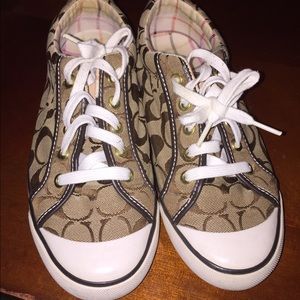 Brown Coach Barrett Sneakers.