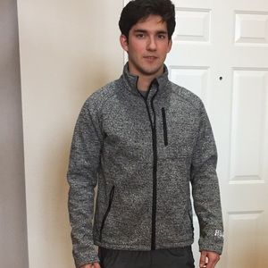 Tweed black & white Italian fabric jacket zipper
