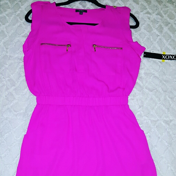 XOXO  FUSHIA DRESS - Picture 1 of 4