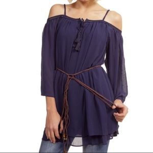 Cold Shoulder Top w/ Belt