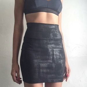 High waisted black skirt