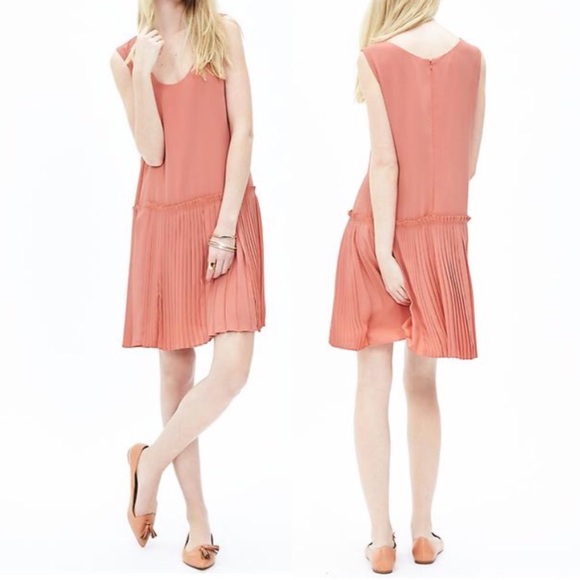 Pleated Drop-waist Dress