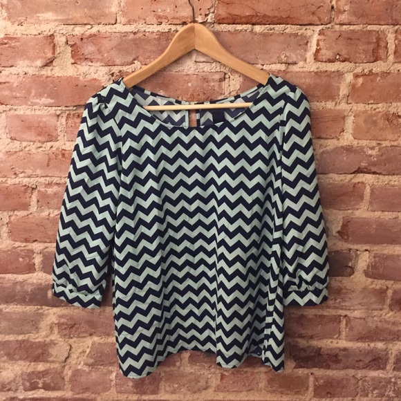 Open back chevron blouse