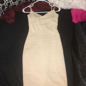 Nude spaghetti strap bodycon dress