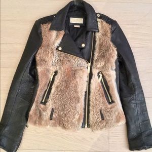 Michael Kors Rabbit Fur Leather Jacket