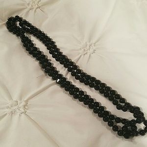Long Black Stella & Dot beaded necklace