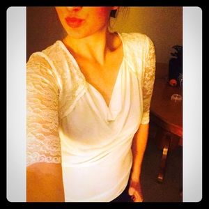 Lace half sleeve shirt