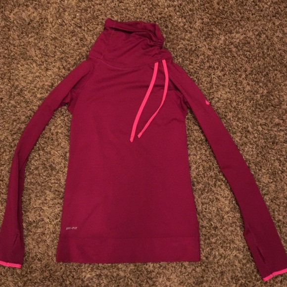 Dark Pink Nike Cowl hoodie